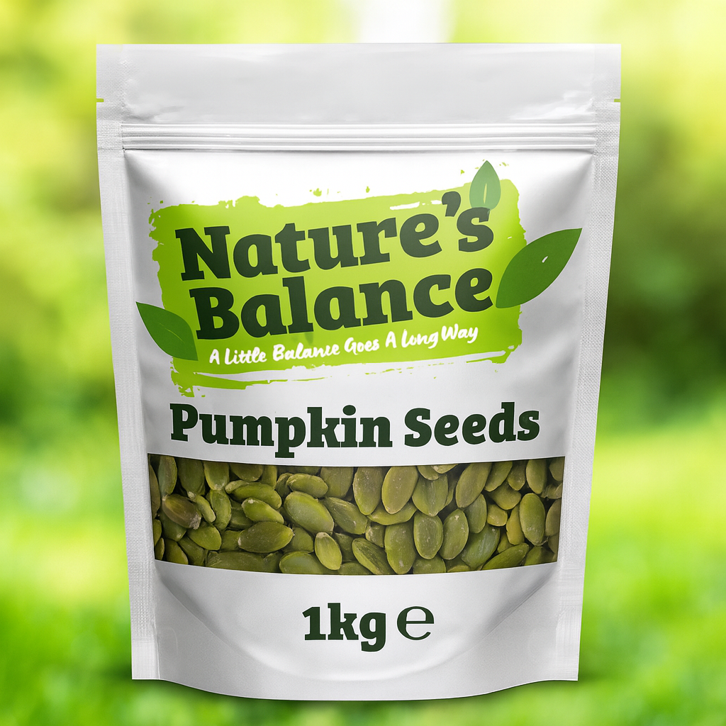 Natures Balance Pumpkin Seeds 1kg | Whole Raw Pumpkin Seeds to Eat | High Fibre | High Protein