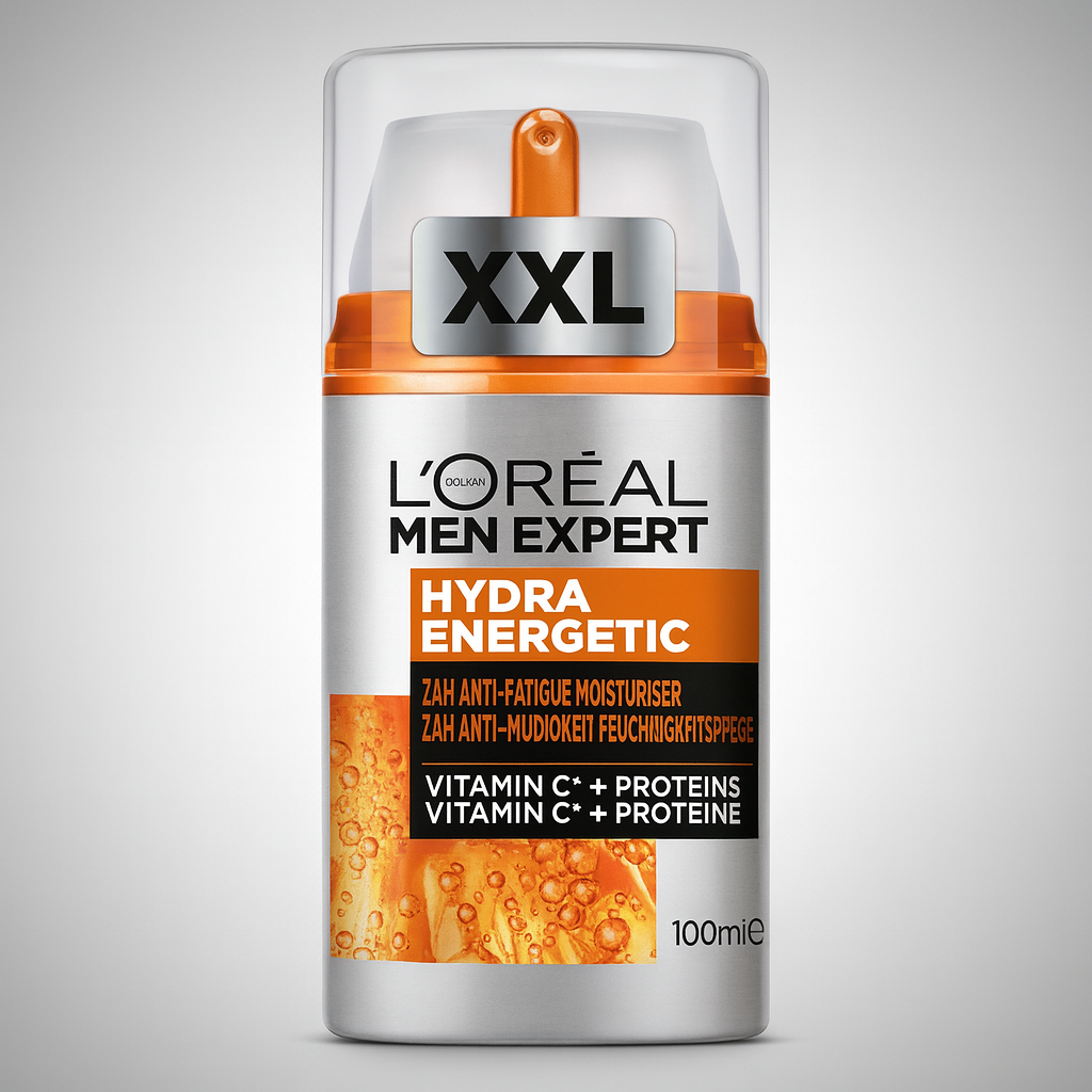 L'Oreal Men Expert Anti-Fatigue Moisturiser, Hydra Energetic Men's Moisturiser With Vitamin C*, Helps Fight Of Appearance of Dark Circles And Intensively Hydrates Skin, [100ml]
