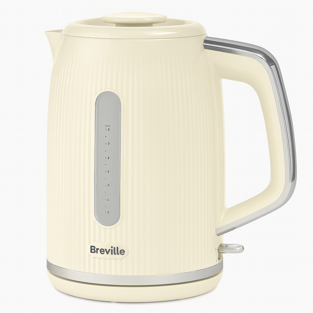 Breville Bold Vanilla Cream Electric Kettle | 1.7L | 3kW Fast Boil | Cream & Silver Chrome [VKT223]