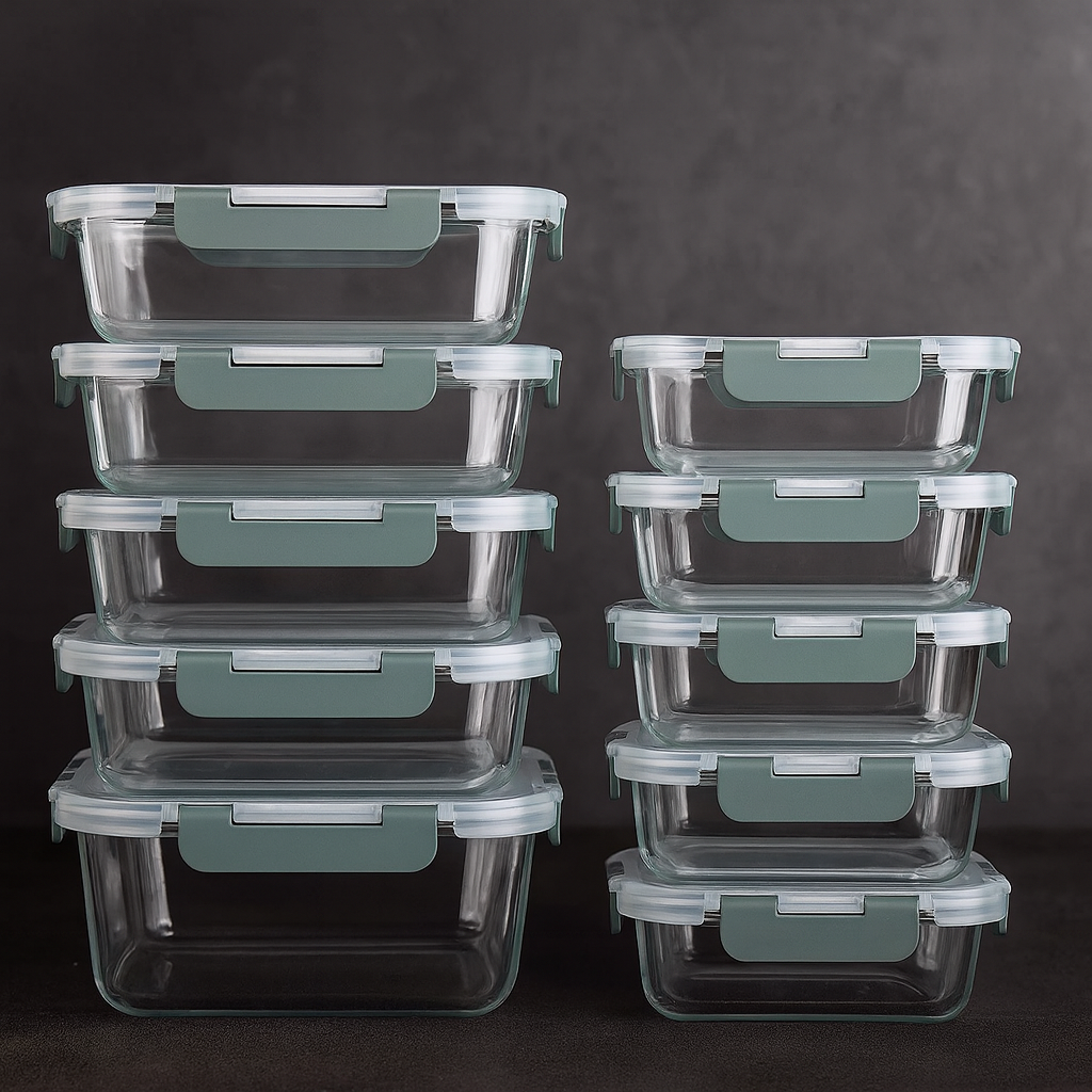 M Mcirco [10-Pack]Glass Meal Prep Containers -Mcirco Food Storage Containers With Lifetime Lasting Snap Locking Lids, Airtight Lunch Containers, Microwave, Oven, Freezer And Dishwasher