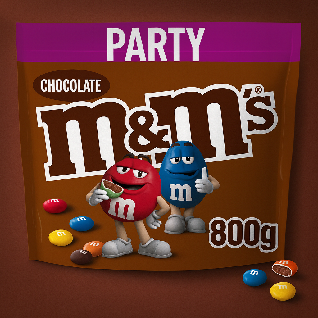 M&M's Chocolate Bulk Pack Chocolate, Crisp Chocolates with Colourful Sugar Casing, Party Mix, 1 x 800g