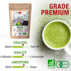 ORIGEENS Organic Japanese Matcha Tea - Blend from Shizuoka and Kagoshima - Organic Matcha Green Tea Powder 80g Bag