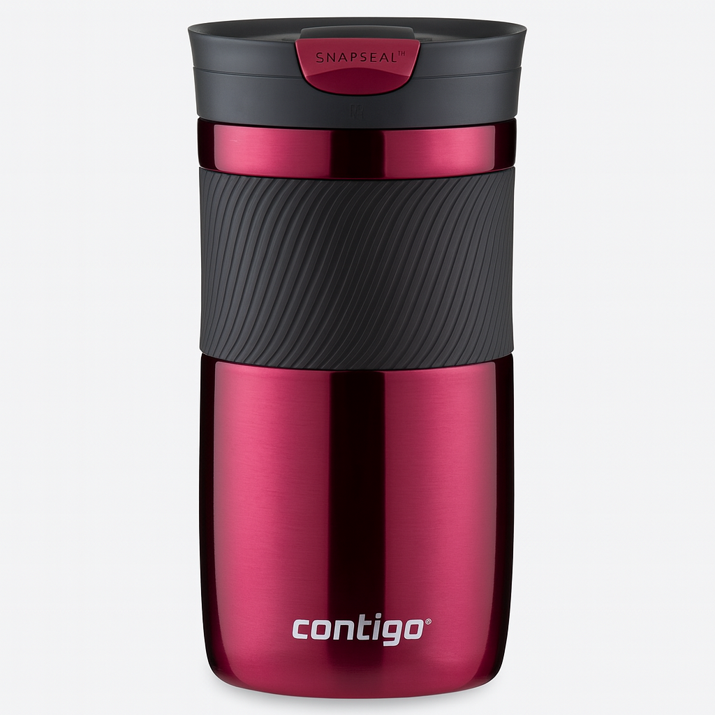 Contigo Byron Snapseal Travel Mug | Stainless Steel Thermal Mug | Vacuum Flask | Leakproof Tumbler | Coffee to Go Mug with BPA Free Easy-Clean Lid | Vivacious | 470 ml
