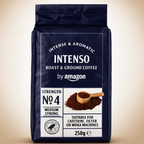 by Amazon Intenso Ground Roasted Coffee, Medium Roast, 1 kg, 4 Packs of 250 g, Rainforest Alliance Certified (Former Brand Happy Belly)