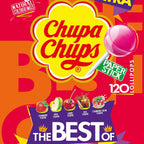 Chupa Chups The Best of Lollipop Bag Contains 120 Lollipops in 5 Flavours Cola, Strawberry, Cherry, Apple, Birthday Gift