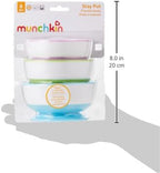 Munchkin Stay Put Baby Suction Bowl Set| Baby Bowls for Weaning| Baby Feeding Suction Dish Pack| for Babies & Toddlers 6 Months+|BPA Free Weaning Set for Babies| Microwave/Dishwasher Safe | 3 Pack