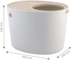 Iris Ohyama Cat Litter Box with Scoop, Up to 7kg, Beige, Top Entry, Cat Litter Tray, Enclosed, For Kitten, High Sided, Hooded, Large, Jumbo, BPA Free, Deep, Easy to Clean, PUNT-530