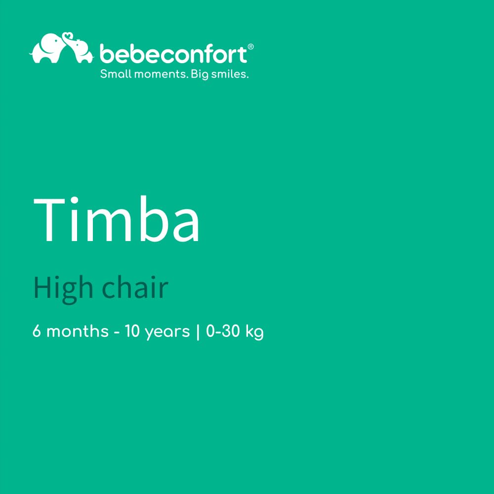 Bebeconfort Timba Evolutive Wooden High Chair, 6 Months-99 Years, Up to 110 kg, Baby High Chair, Removable Tray, Adjustable Seat & Footrest, 3-point Safety Harness, Fits Timba Baby, Natural Wood