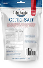 Seba Garden Grey Celtic Sea Salt 1kg Hand Harvested Grey Sea Salt Resealable Bag Contains Over 82 Essential Minerals