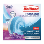 UniBond AERO 360° Moisture Absorber Lavender Garden Refill Tab, aromatherapy, ultra-absorbent and odour-neutralising, for AERO 360° Dehumidifier, Condensation Absorbers, 4 Pack (4 x 450g)