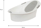 Nuby Newborn Baby Bath with Built in Anti-Slip Support and Soft Headrest, White Bathtub, Suitable from Newborn, White, 1 Count (Pack of 1)