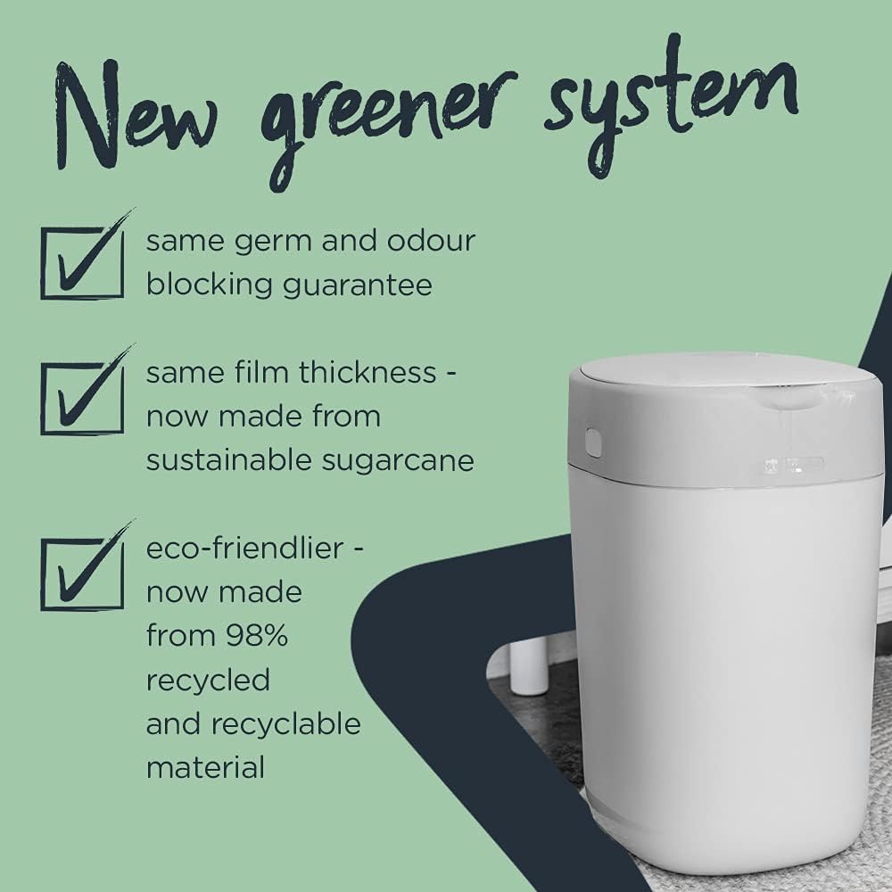 Tommee Tippee Twist and Click Nappy Bin Refill Cassettes, Pack of 12 Refill Cassettes with Multilayer, Antibacterial Film for Odour and Germ Protection
