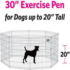 New World Folding Metal Dog Exercise Pen and Pet Playpen with No Door, Includes Grounding Stakes and Provides 1.5 Meters of Play Space, 76 cm Tall, Black E-Coated, B552-30