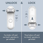 EUDEMON Childproof Door Lever Lock, Baby Safety Door Handle Lock, Easy to Install and no Tools Need or Drill (White, 2 Pack)