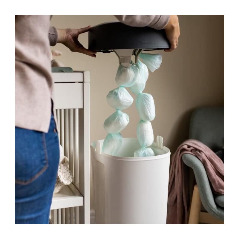 Tommee Tippee Twist and Click Poubelle à Couches de Taille XL, Pouvant Contenir Jusqu’à 60 Couches, Système Plus Respectueux de l’Environnement, Comprend 1x Recharge avec GREENFILM Antibactérien d’Origine Durable