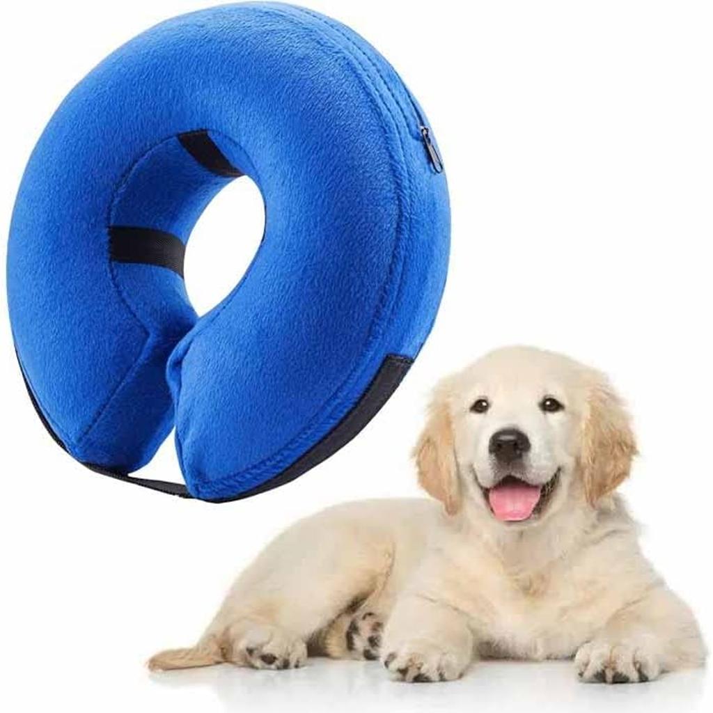 Inflatable Pet Protection Cover Recovery Collar Pet Collar Cone Soft Adjustable Comfy Quick Release Dog Donut Collar Washable Protective Collar for Dogs Cats to Stop Licking Wounds（M）