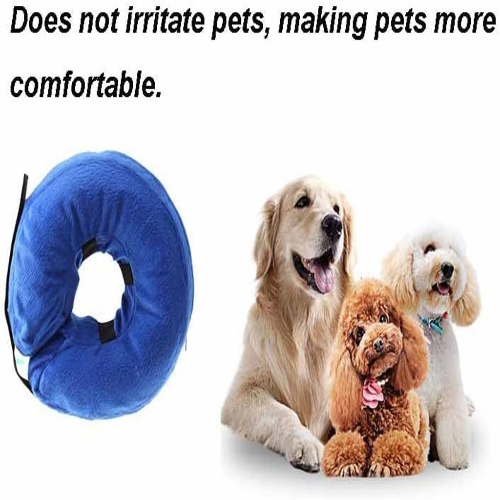 Inflatable Pet Protection Cover Recovery Collar Pet Collar Cone Soft Adjustable Comfy Quick Release Dog Donut Collar Washable Protective Collar for Dogs Cats to Stop Licking Wounds（M）