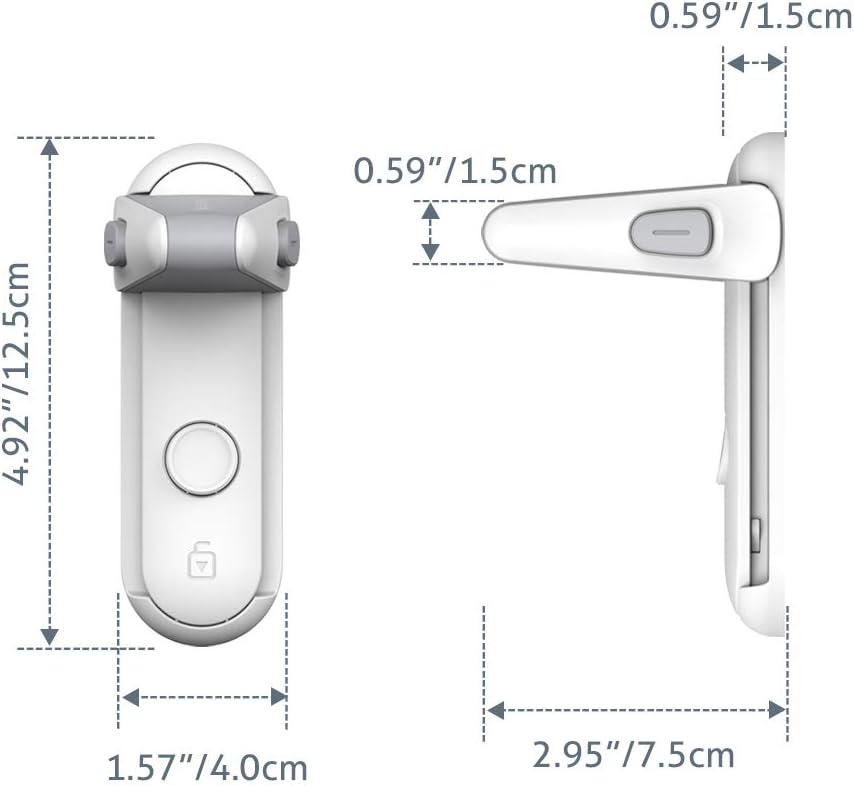 EUDEMON Childproof Door Lever Lock, Baby Safety Door Handle Lock, Easy to Install and no Tools Need or Drill (White, 2 Pack)