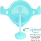 Munchkin Click Lock Tip & Sip Straw Cup Set | Baby Toddler Sippy Cups with Straw | BPA Free | Leakproof Cup | Dishwasher Safe | Baby Cup Weighted Straw | Baby Bottles -7oz/207ml | 2 Pack | Blue