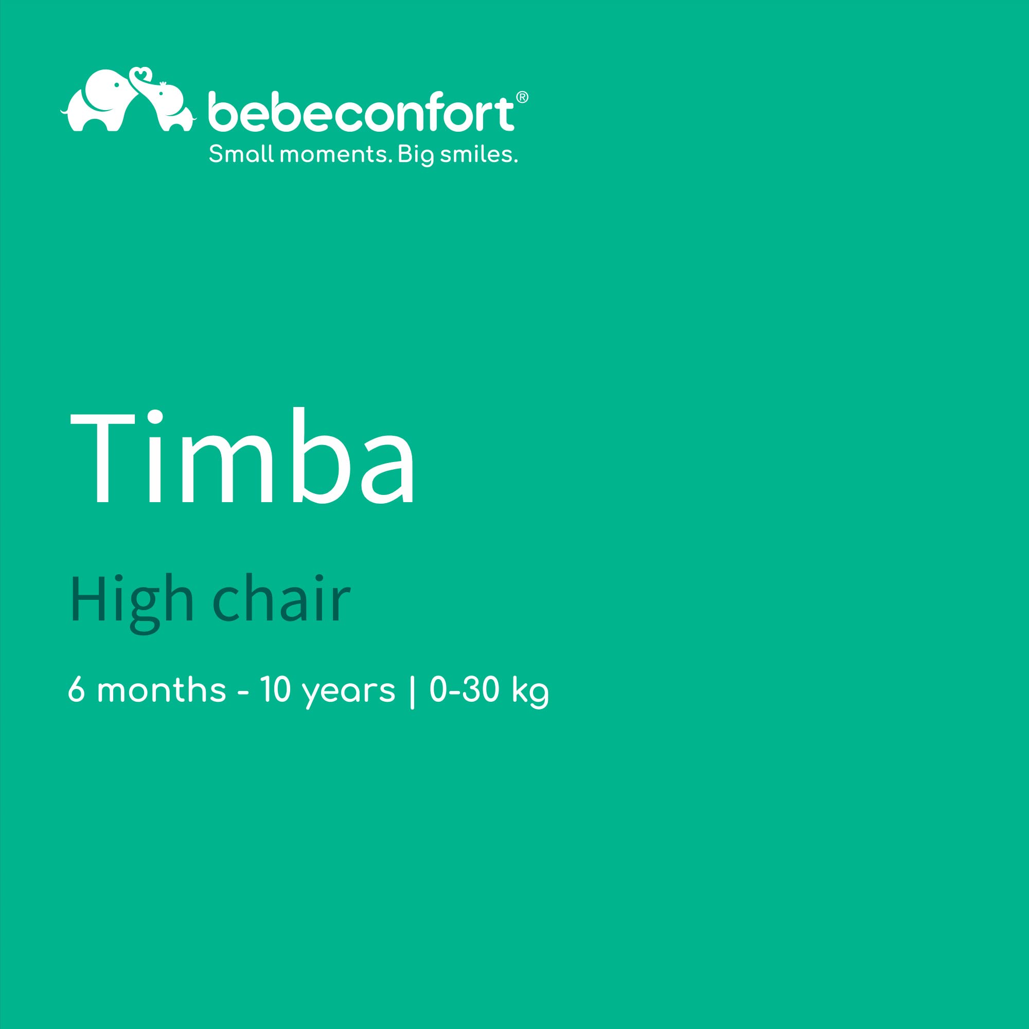 Bebeconfort Timba Evolutive Wooden High Chair, 6 Months-99 Years, Up to 110 kg, Baby High Chair, Removable Tray, Adjustable Seat & Footrest, 3-point Safety Harness, Fits Timba Baby, Natural Wood