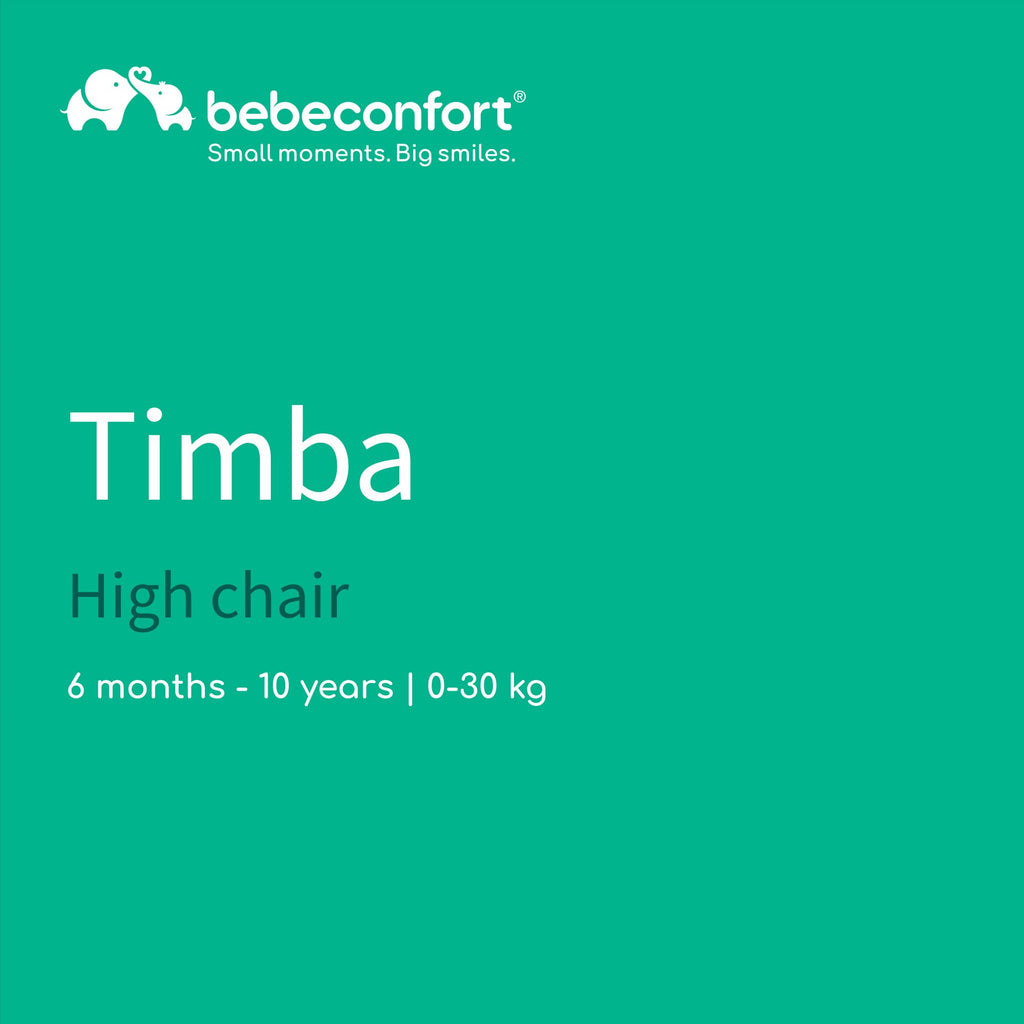 Bebeconfort Timba Evolutive Wooden High Chair, 6 Months-99 Years, Up to 110 kg, Baby High Chair, Removable Tray, Adjustable Seat & Footrest, 3-point Safety Harness, Fits Timba Baby, Natural Wood