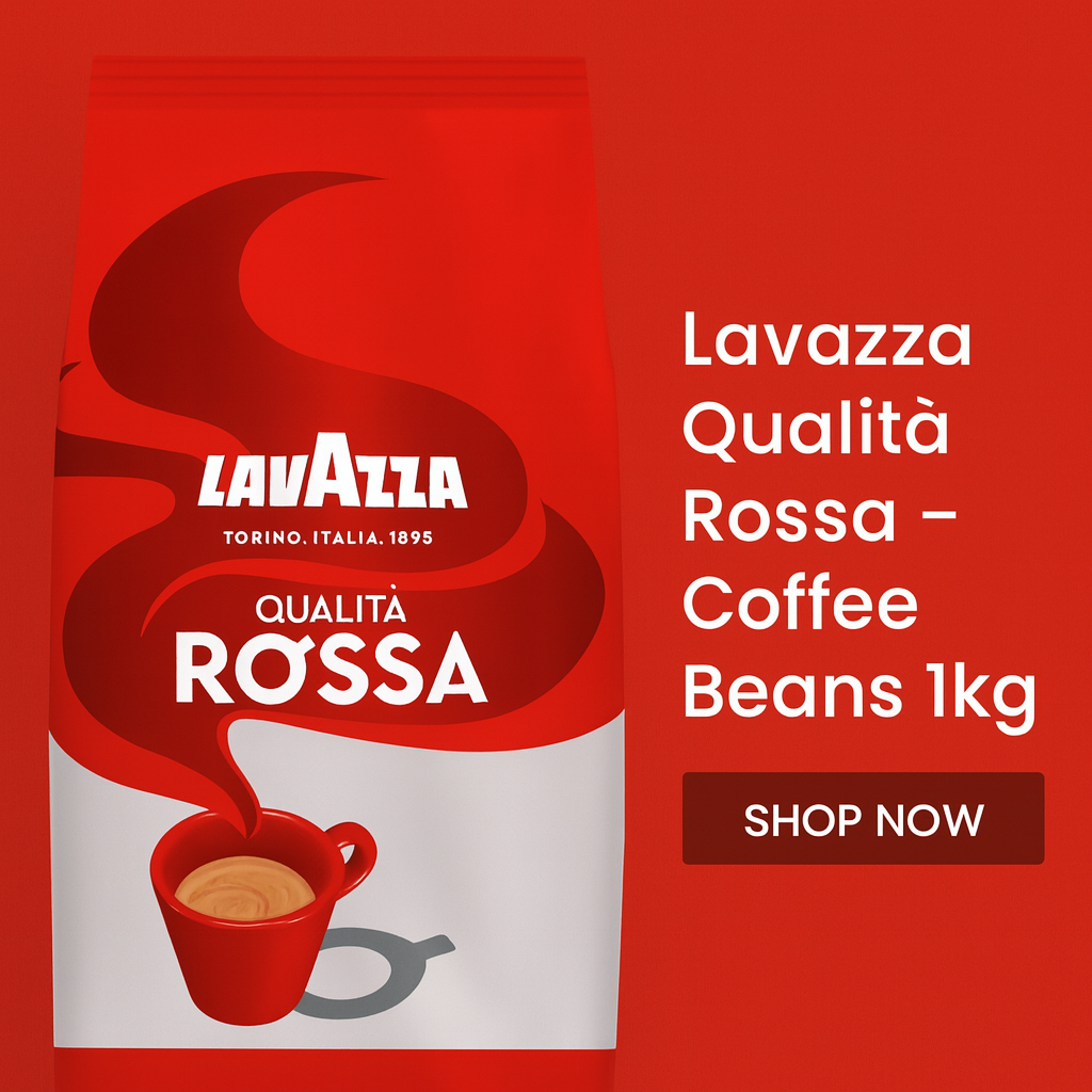Lavazza, Qualità Rossa, Coffee Beans, with Aromatic Notes of Chocolate and Dried Fruit, Arabica and Robusta, Intensity 5/10, Medium Roasting, 1 Kg