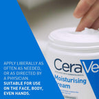 CeraVe Moisturising Cream Pot with Hyaluronic Acid and 3 Essential Ceramides for Dry to Very Dry Skin 454g