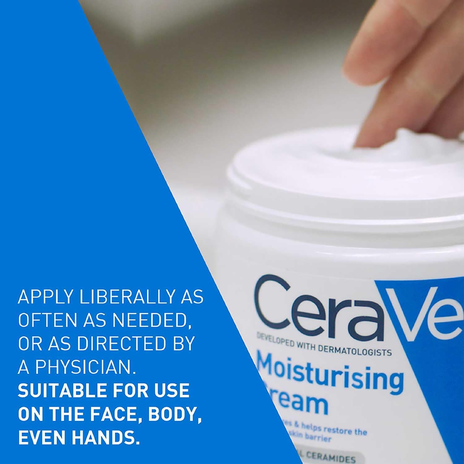 CeraVe Moisturising Cream Pot with Hyaluronic Acid and 3 Essential Ceramides for Dry to Very Dry Skin 454g