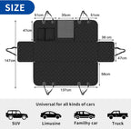 Sosayet Dog Blanket Car Rear Seat - 4-in-1 Car Seat Cover for Dogs with Side Protection, Viewing Window & Seat Belt - Waterproof, Non-Slip, Scratch-Resistant - 137 x 147 cm for Car, SUV & Van