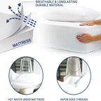 Family Bedding Double Waterproof Mattress Protector - Terry Towel Deep Fitted Mattress Bed Cover - Breathable Cotton Mattress Protector - Mattress Cover for Double Bed. (Double (140x200cm))