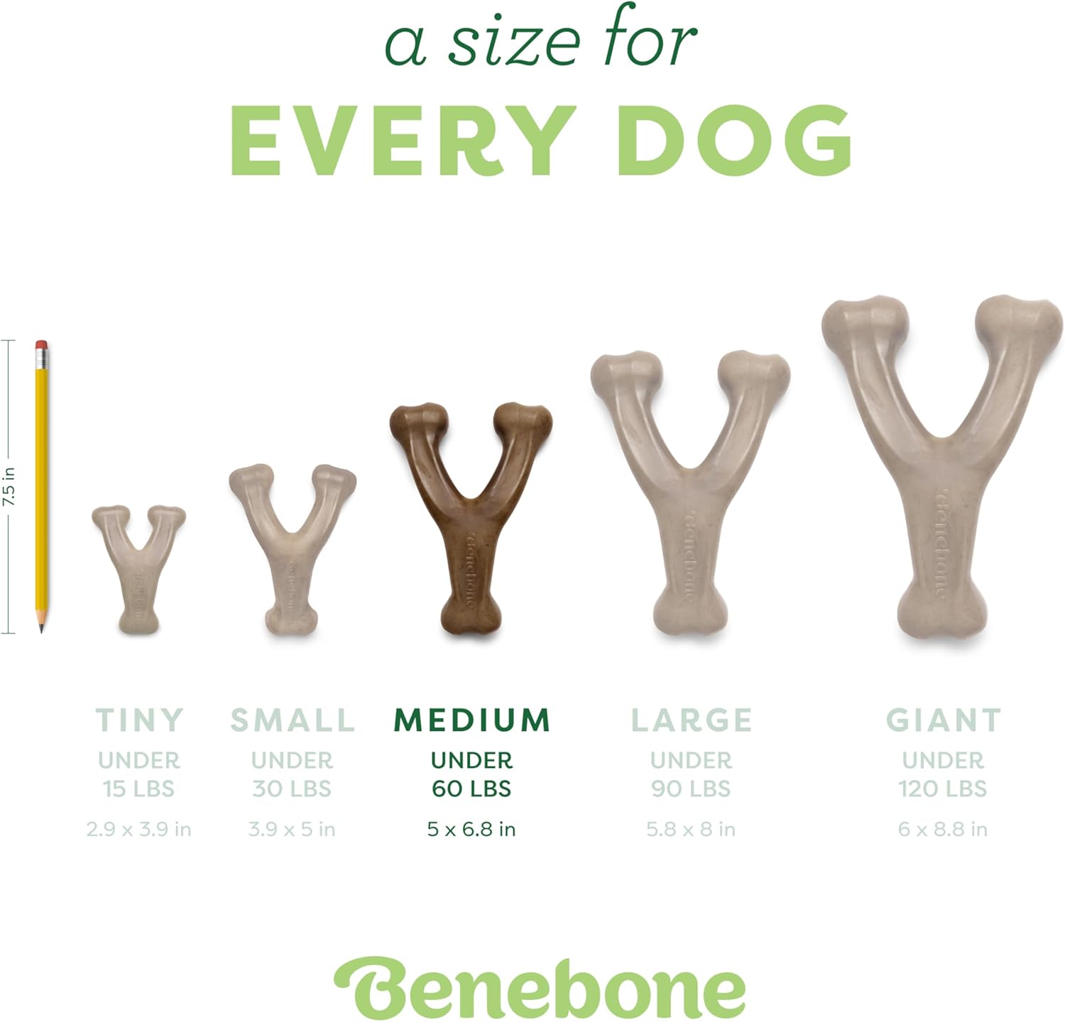 Benebone Wishbone for Dogs Medium Chicken Flavour - Bone Toy for Strong Chewing