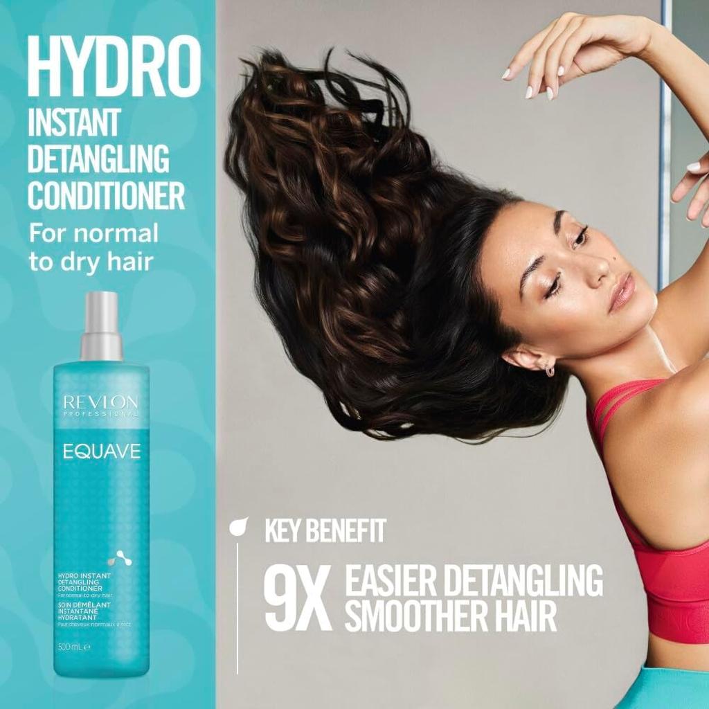 REVLON PROFESSIONAL Equave Hydro Bi-Phase Detangling Conditioner for Normal To Dry Hair, Leave-in Conditioner, Detangling Conditioner, Leave-in Conditioner with Heat Protection, Hair-Smoothing