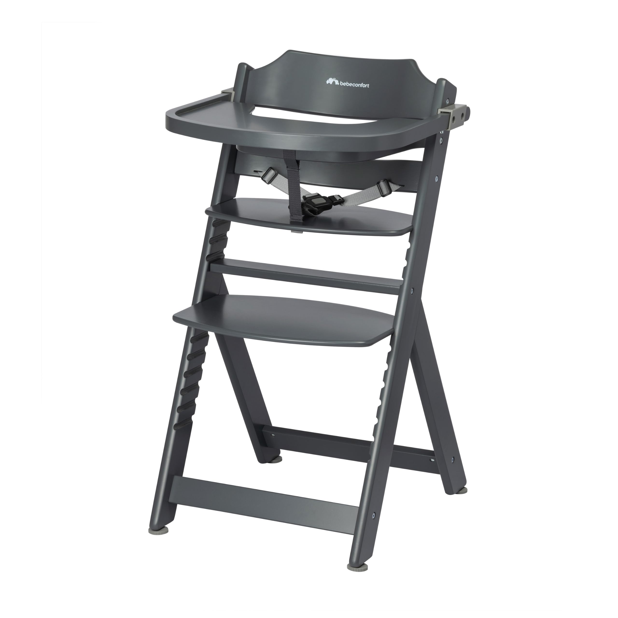 Bebeconfort Timba Evolutive Wooden High Chair, 6 Months-99 Years, Up to 110 kg, Baby High Chair, Removable Tray, Adjustable Seat & Footrest, 3-point Safety Harness, Fits Timba Baby, Natural Wood
