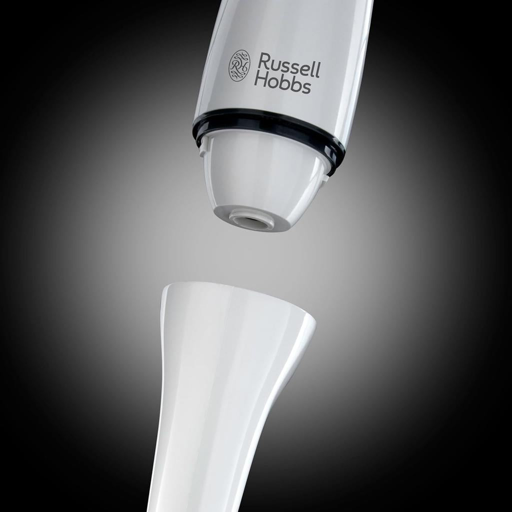 Russell Hobbs Food Collection Electric Hand Blender, 2 Speeds and Pulse Technology, Detachable blending leg for easy cleaning, Stainless steel blades, 200W, 22241, White