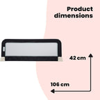 Safety 1st Portable Bed Rail, 106 x 42cm,Foldable Bed Guard for Toddler Bed, 18 Months – 5 Years, Portable Travel Bed Guard, Mesh Fabric, Easy to Install, Automatic Lock, Easy to Transport, Dark Grey