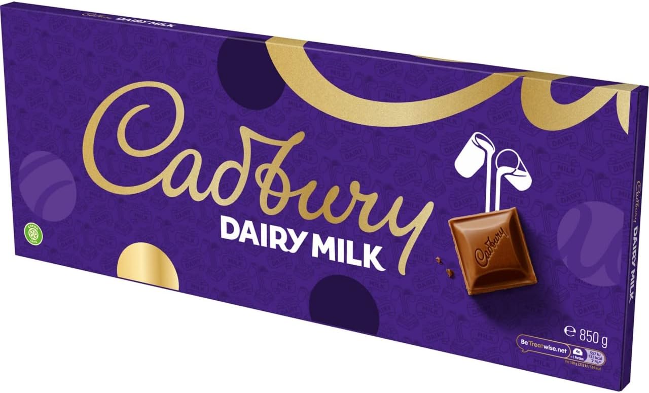 Cadbury Dairy Milk Chocolate Gift Bar, The Classic Creamy Taste, Perfect for Sharing, Extra-Large, 850 g (Pack of 1)