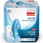 UniBond AERO 360° Moisture Absorber Neutral Refill Tab, ultra-absorbent and odour-neutralising, for AERO 360° Dehumidifier, Condensation Absorbers, 450 g (Pack of 4)