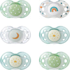 Tommee Tippee Nighttime Dummies, 18-36 months, 6 pack of glow in the dark Dummiess with symmetrical silicone baglet