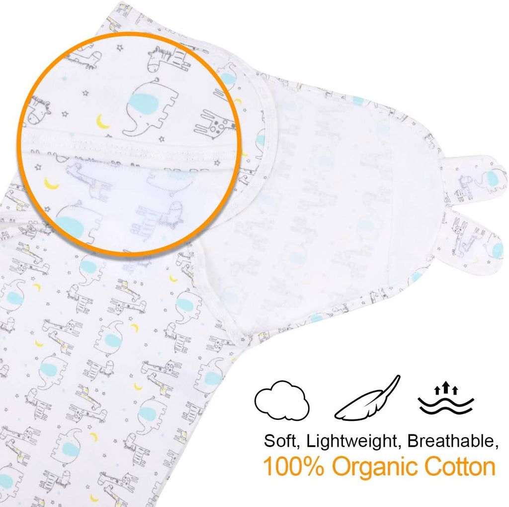 Vicloon Baby Swaddle Wrap, 2 pcs Newborn Swaddle Blanket Wrap, Organic Cotton Baby Blanket Wrap for Baby 0-3 Months 7-14lbs