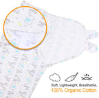 Vicloon Baby Swaddle Wrap, 2 pcs Newborn Swaddle Blanket Wrap, Organic Cotton Baby Blanket Wrap for Baby 0-3 Months 7-14lbs