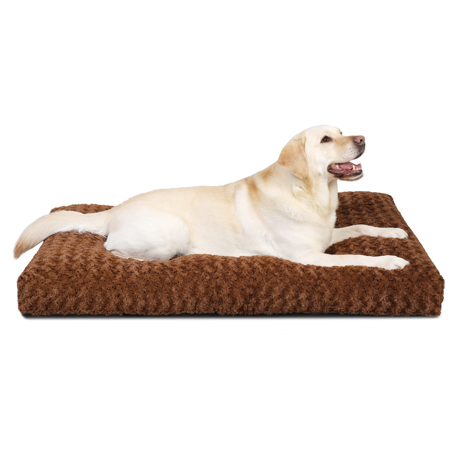 KSIIA Extra Large Dog Bed Washable, XL Calming Crate Mattress with Non Skid Bottom, Fluffy Anti Anxiety Dog Beds, Pet Pillow Cushion, Dark Grey, 105x70x9cm