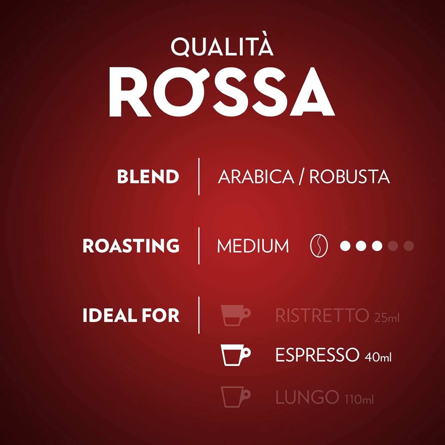 Lavazza, Qualità Rossa, 30 Aluminium Capsules Compatible with Nespresso Original Machines, with Chocolate and Dried Fruit Notes, Arabica and Robusta, Intensity 10/13, Medium Roasting