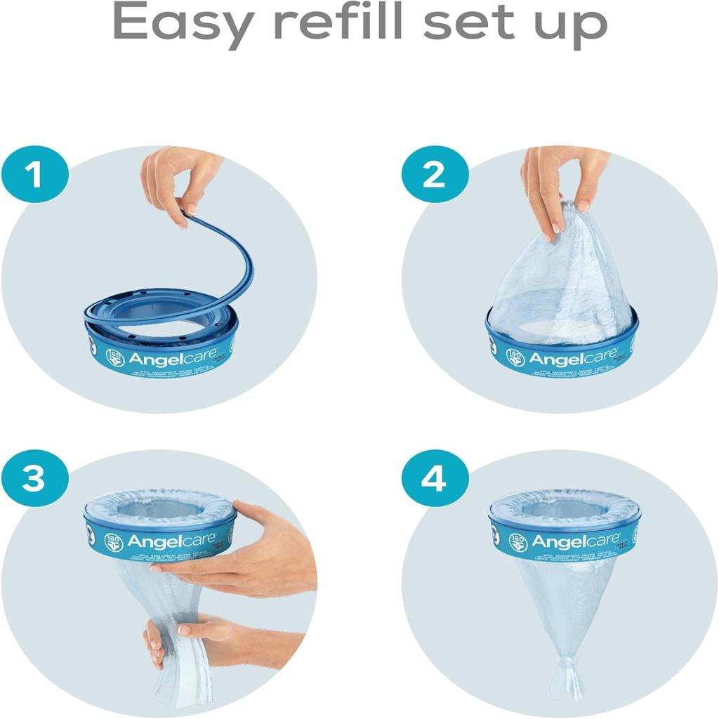 Angelcare Nappy Bin Refills, Pack of 6