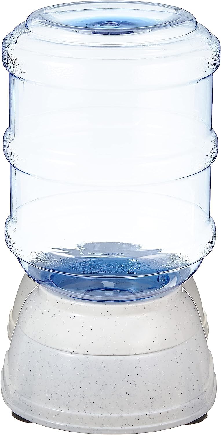 Amazon Basics Dog and Cat Water Feeder, Small, 1 Gallons (3.8 liters), Transparent