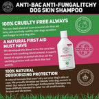 C&G Pets Dog Shampoo For Itchy Skin Antibacterial And Antifungal | Natural Medicated Low Lather Safe Formula | Fast Absorbing And Skin Cooling First Aid | Great For Grazes Skin Irritation