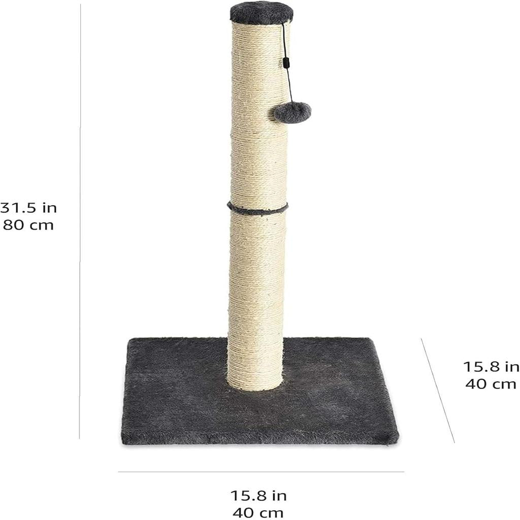 Amazon Basics Medium Cat Scratching Post, 40.01 x 40.01 x 80.01 cm, Grey