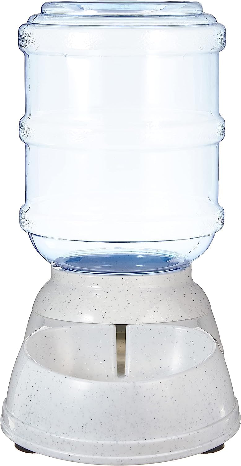 Amazon Basics Dog and Cat Water Feeder, Small, 1 Gallons (3.8 liters), Transparent