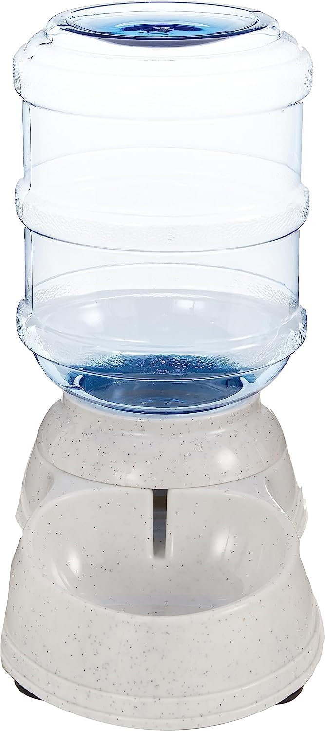 Amazon Basics Dog and Cat Water Feeder, Small, 1 Gallons (3.8 liters), Transparent