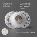 Tommee Tippee Nighttime Dummies, 18-36 months, 6 pack of glow in the dark Dummiess with symmetrical silicone baglet