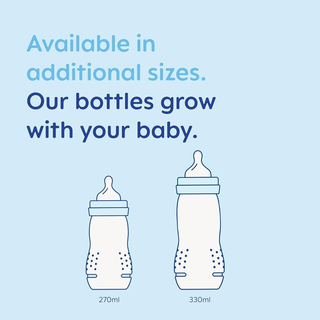 MAM Easy Active Bottles | 2 Pack (2 x 330ml) | Fast Flow MAM Teats Size 3 | Baby Accessories | Beige (Various Designs)